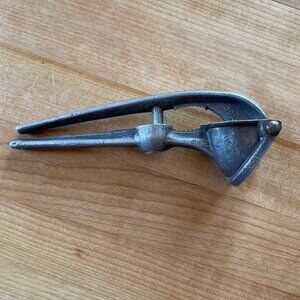 Antique Aluminium Garlic Press + Pitting Tool - Made in France